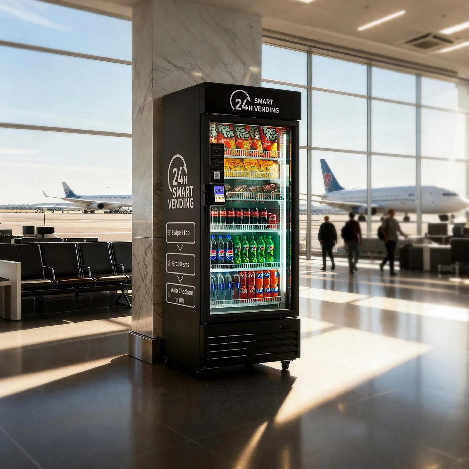 Smart cooler in transit & travel hubs setting